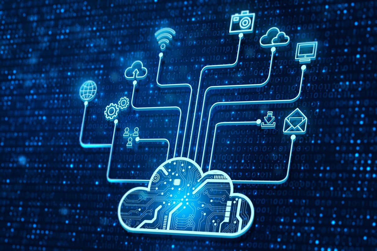 Cloud computing technology. Data information on cloud to backup SharpX IOT based Data base